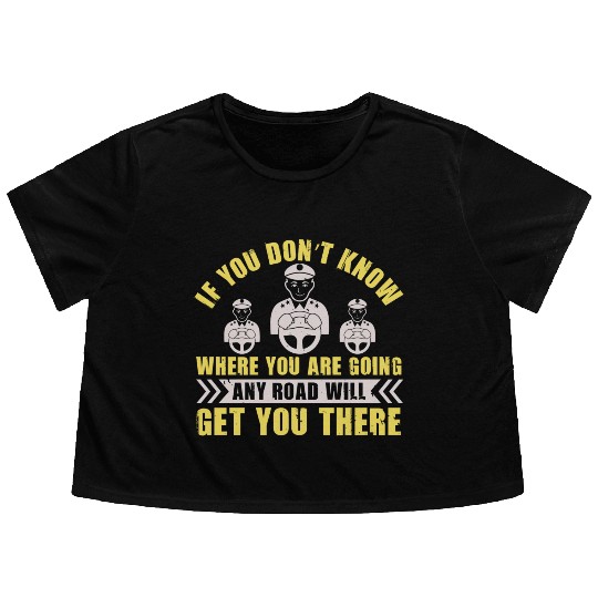 US Truck driver Gift Flowy Cropped Tees