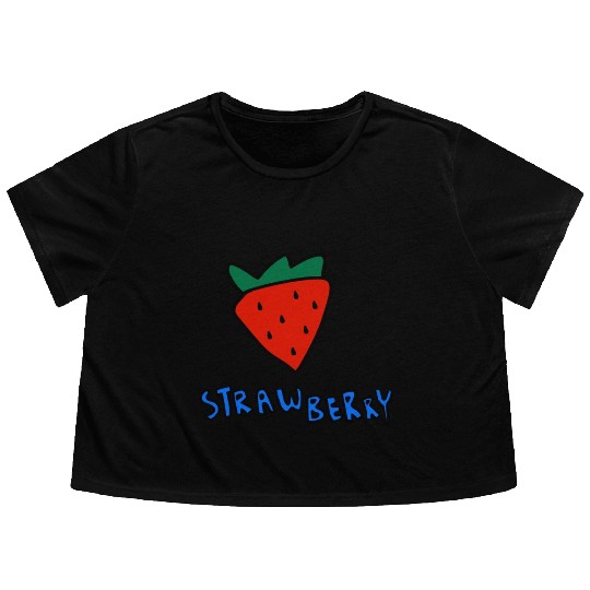 strawberry Flowy Cropped Tees