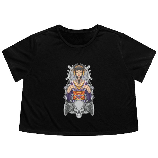 Geisha machine automotive Flowy Cropped Tees