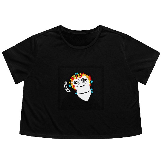 Monkey Face Monkey Monkey Flowy Cropped Tees