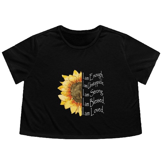 Sunflower - I Am Enough - Sunflower Flowy Cropped Tees