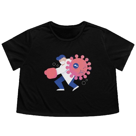 Health Care Professional Beating Coronavirus Flowy Cropped Tees