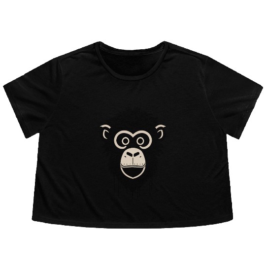 monkey face Flowy Cropped Tees