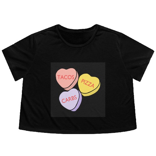 FRONTARTFunny Conversation Hearts Candy Flowy Cropped Tees