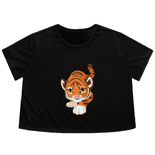 Tiger Love Flowy Cropped Tees