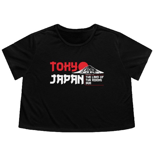 Tokyo City Japanese Flowy Cropped Tees