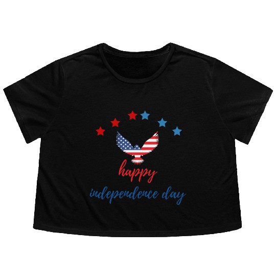 Happy independence day Flowy Cropped Tees