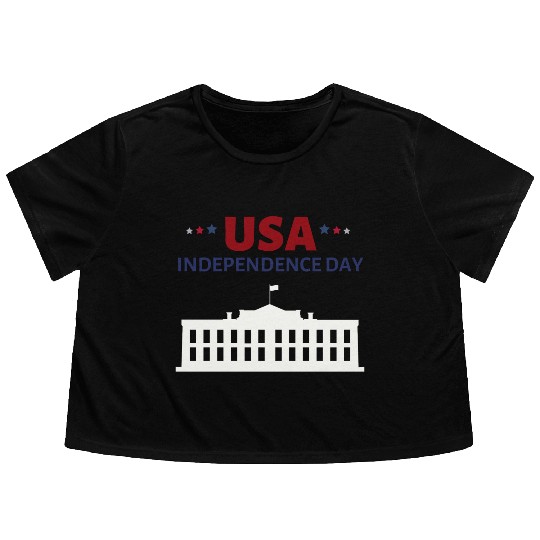 Happy independence day Flowy Cropped Tees