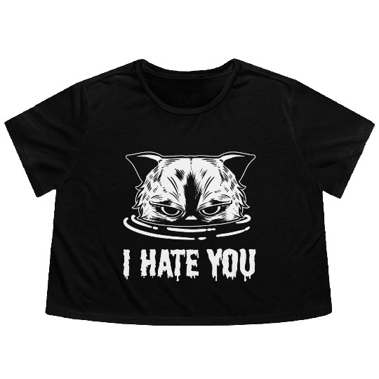 I Hate You Loving Person Gift Flowy Cropped Tees