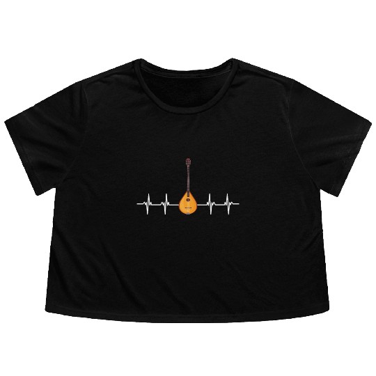 Irish Bouzouki Instrument Greek Flowy Cropped Tees