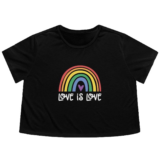 LOVE IS LOVE Flowy Cropped Tees