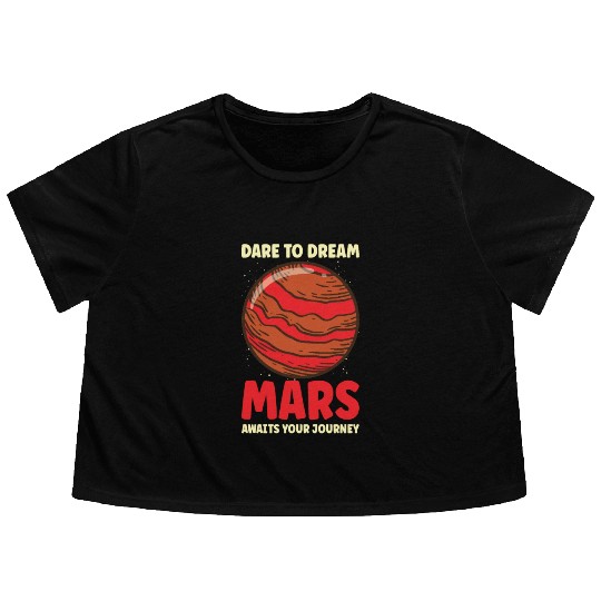 Mars Explore Astronaut Astronomy Solar System Flowy Cropped Tees