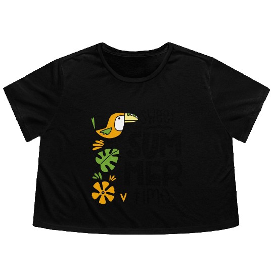 Sweet Summer Time Flowy Cropped Tees