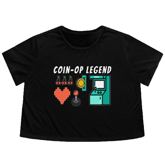 Coin Op Legend Arcade Gaming 80s Retro Gamer Flowy Cropped Tees