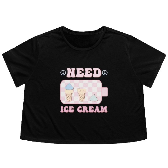 Need Ice Cream, Happy Summer Holiday Flowy Cropped Tees