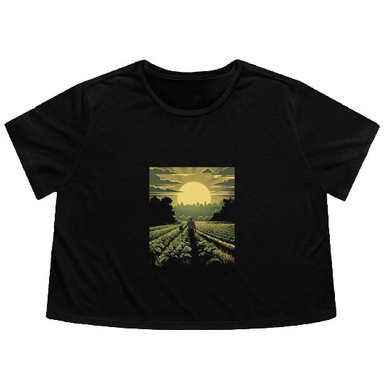 Farming Farmer Farm Agriculture Flowy Cropped Tees