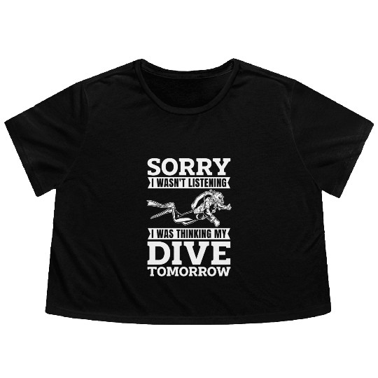 Diving Diver Funny Commercial Diving Flowy Cropped Tees