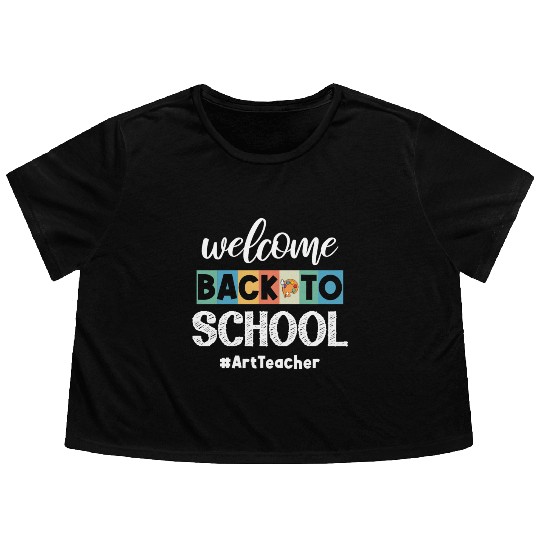 Welcome Back To School Art Teacher Future Artists Flowy Cropped Tees