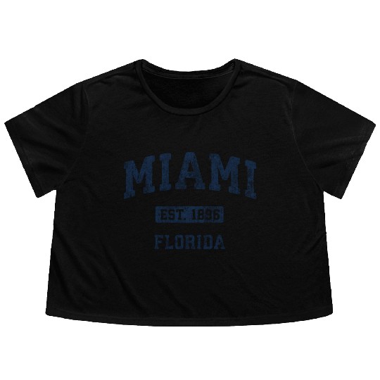 Miami Florida Fl Athletic Sports Flowy Cropped Tees