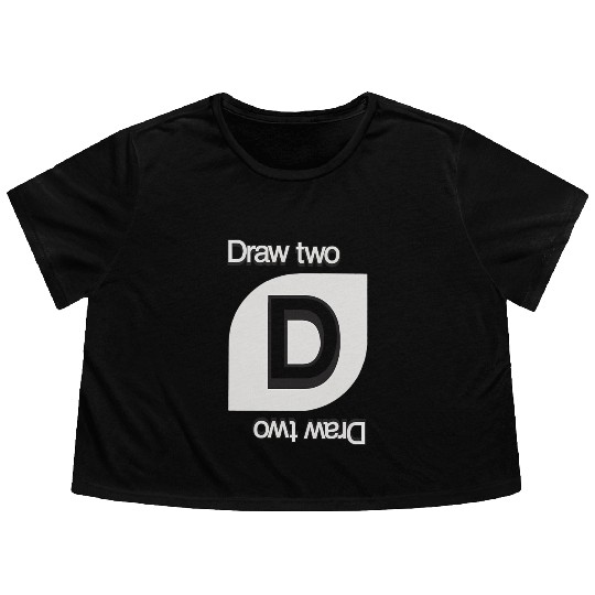 Uno Draw Two Card Flowy Cropped Tees