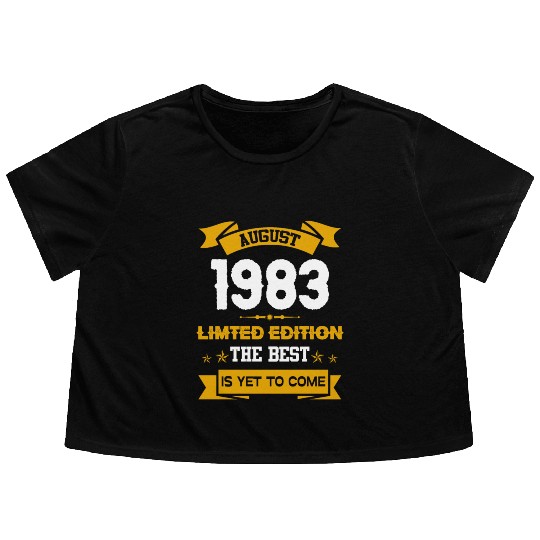 August 1983 Birthday Surprise Flowy Cropped Tees