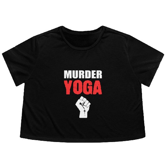 Murder Yoga Yoga Coach Gift Flowy Cropped Tees