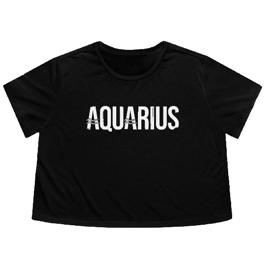 Zodiac Symbol Sign Aquarius Flowy Cropped Tees