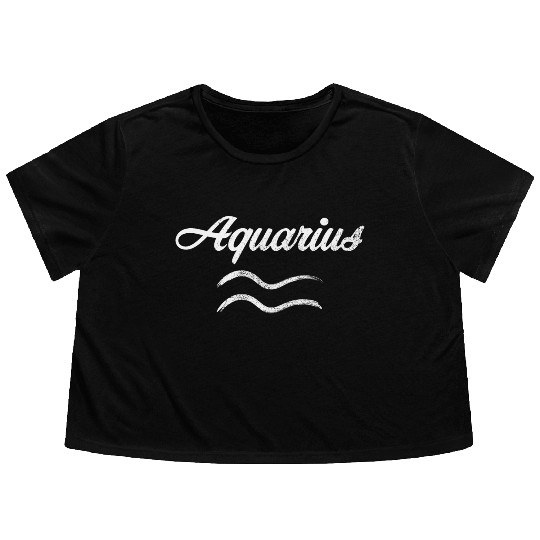 Zodiac Symbol Sign Aquarius Flowy Cropped Tees