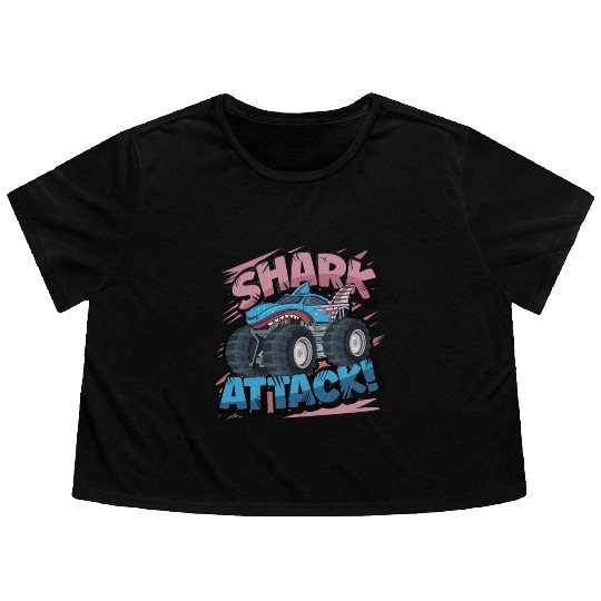 Monster Truck Shark Attack Week 2023 Flowy Cropped Tees
