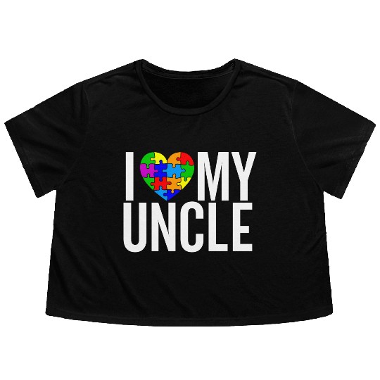 I Love my Uncle Flowy Cropped Tees