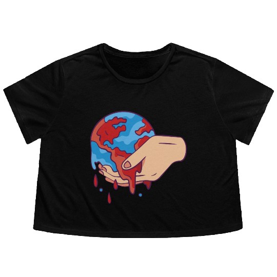 Nature Conservation Earth Day Climate Protection Flowy Cropped Tees