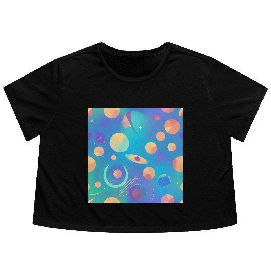 Galaxy nebula art Flowy Cropped Tees
