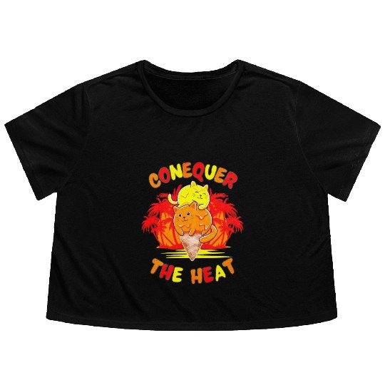 Cat Lover Summer Flowy Cropped Tees