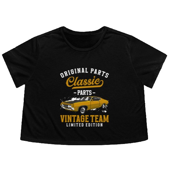 Classic Car Muscle Car Driver Flowy Cropped Tees