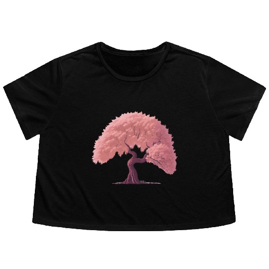 Sakura tree Flowy Cropped Tees