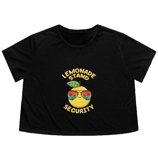 Lemonade Stand Security Cute Lemon Summer Flowy Cropped Tees