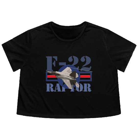 F 22 Raptor USAF Flowy Cropped Tees