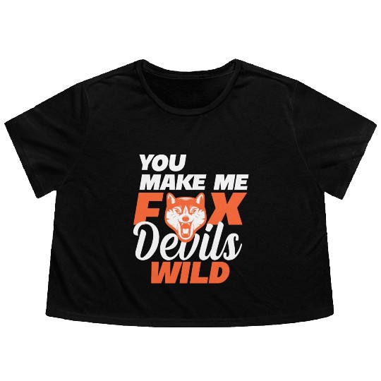 you make fox devils wild Fuchs geek Flowy Cropped Tees