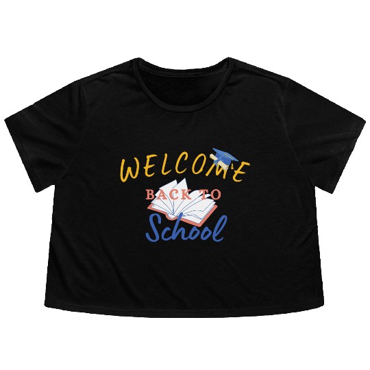 welcome back to school Flowy Cropped Tees