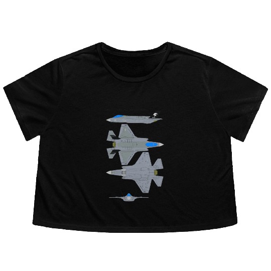 Lockheed Martin F 35B Lightning Flowy Cropped Tees
