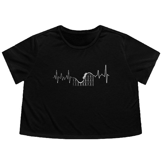 Roller Coaster Heart Beat Flowy Cropped Tees