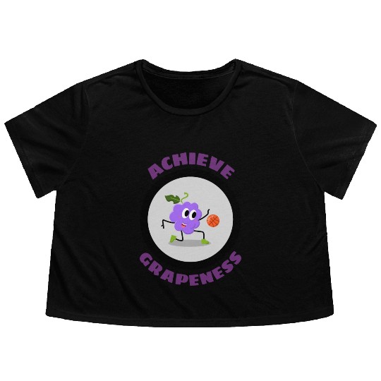 Achieve Grapeness Grape Pun Flowy Cropped Tees