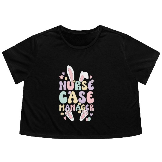 Nurse Case Ager Easter Bunny Case Aget Easter Flowy Cropped Tees