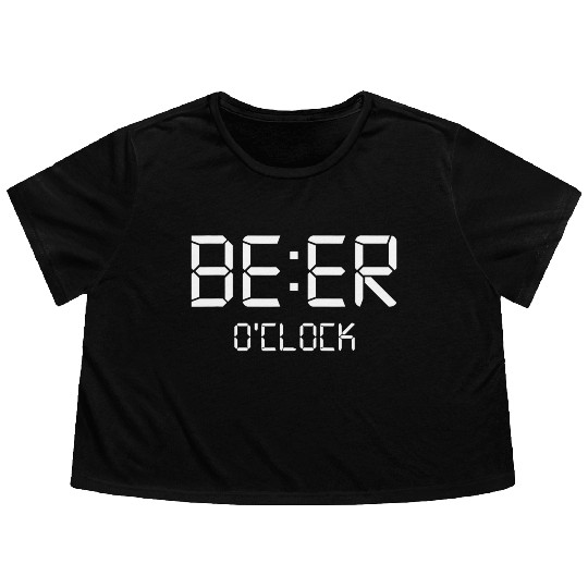 Beer Oclock Funny Saint Stpatricks Day Drinking Flowy Cropped Tees