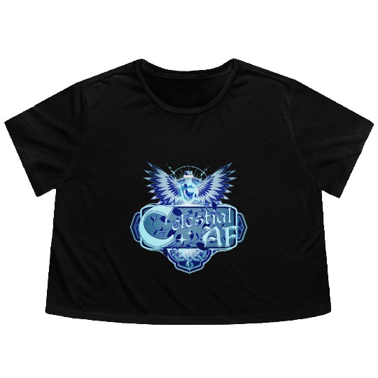 Celestial AF Healing Potion and Angel Wings Flowy Cropped Tees