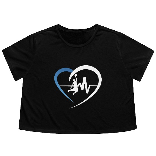 Basketball Heartbeat Flowy Cropped Tees