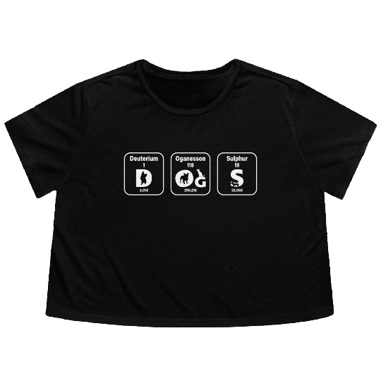 Dog Lover Periodic Table Funny Pet Flowy Cropped Tees
