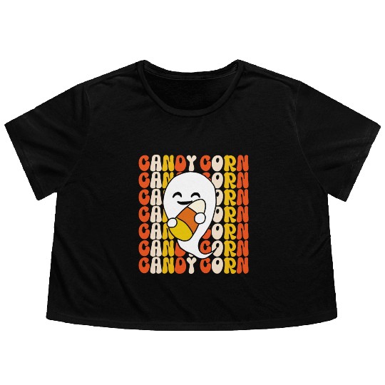 Spooky Candy Corn Costume Flowy Cropped Tees for Children