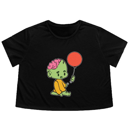 Zombie Child Balloon Seller Gift Flowy Cropped Tees