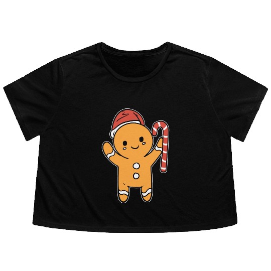 Gingerbread Cookie Baker Gift Flowy Cropped Tees